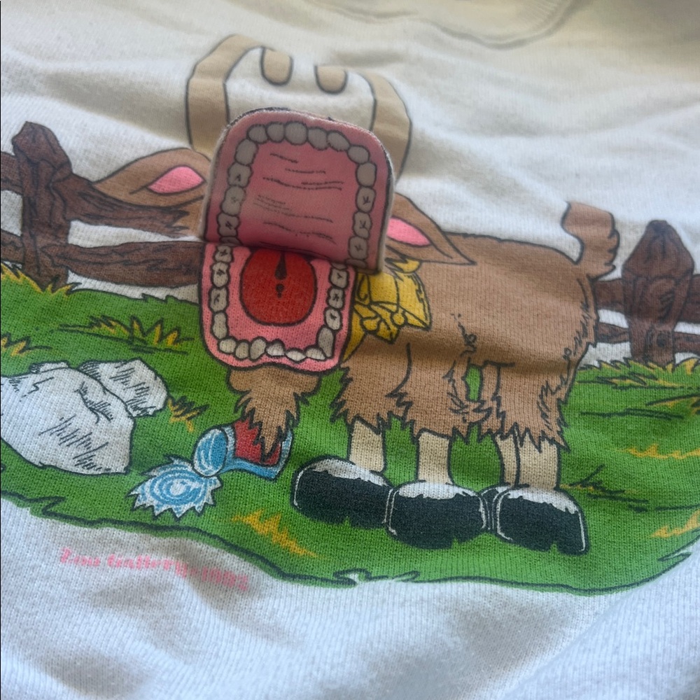 Kids' White and Brown Goat Sweatshirt - Picture 3 of 8